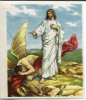 Jesus spurning the Devil