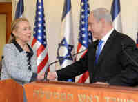Israeli Prime Minister Benjamin Netanyahu meets U.S. Secretary of State Hillary Clinton
