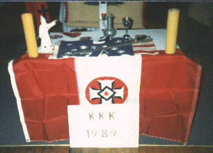 KKK Flag and Ritual Altar