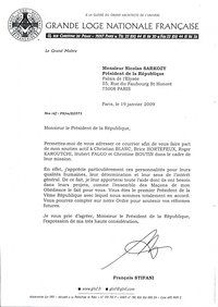 Sarkozy Letter France Freemasonry