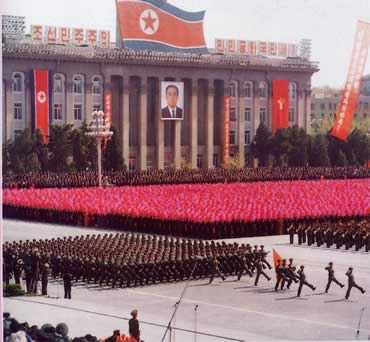 north korea flag meaning. North Korea Parade, North