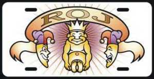 ROJ, Royal Order of Jesters, Shriners, Vanity Plate, Freemasonry, Freemasons, Freemason, Masonic, Symbols