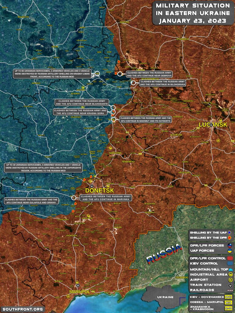 SouthFront: Military Situation in Ukraine on January 22-23, 2023 (Map Updates)